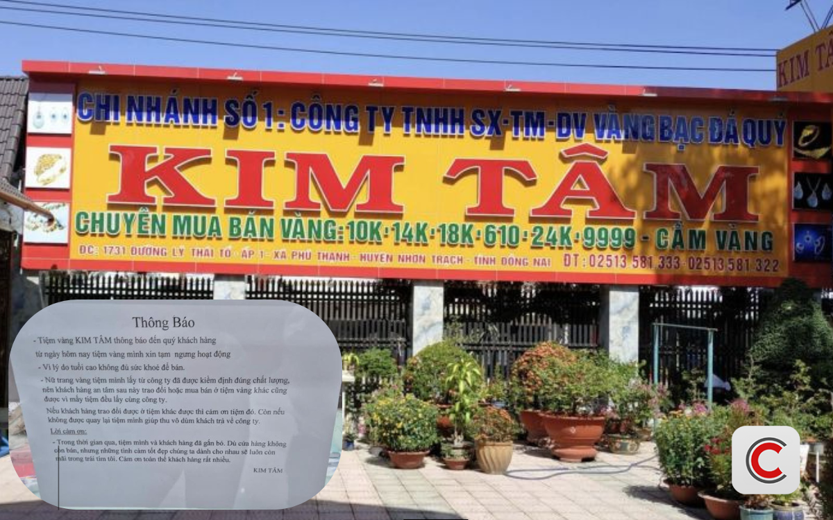 Tiệm vàng Kim Tâm ngừng hoạt động ở TP . HCM và giá vàng hiện tại ra sao? - Ảnh 1.