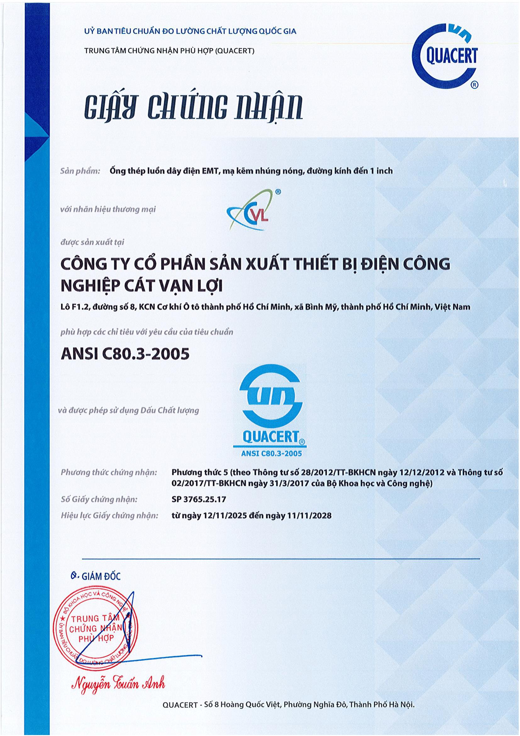 Cát Vạn Lợi: Khát vọng vươn mình từ ống EMT chuẩn Mỹ UL 797 & ANSI C80.3 - Ảnh 3.