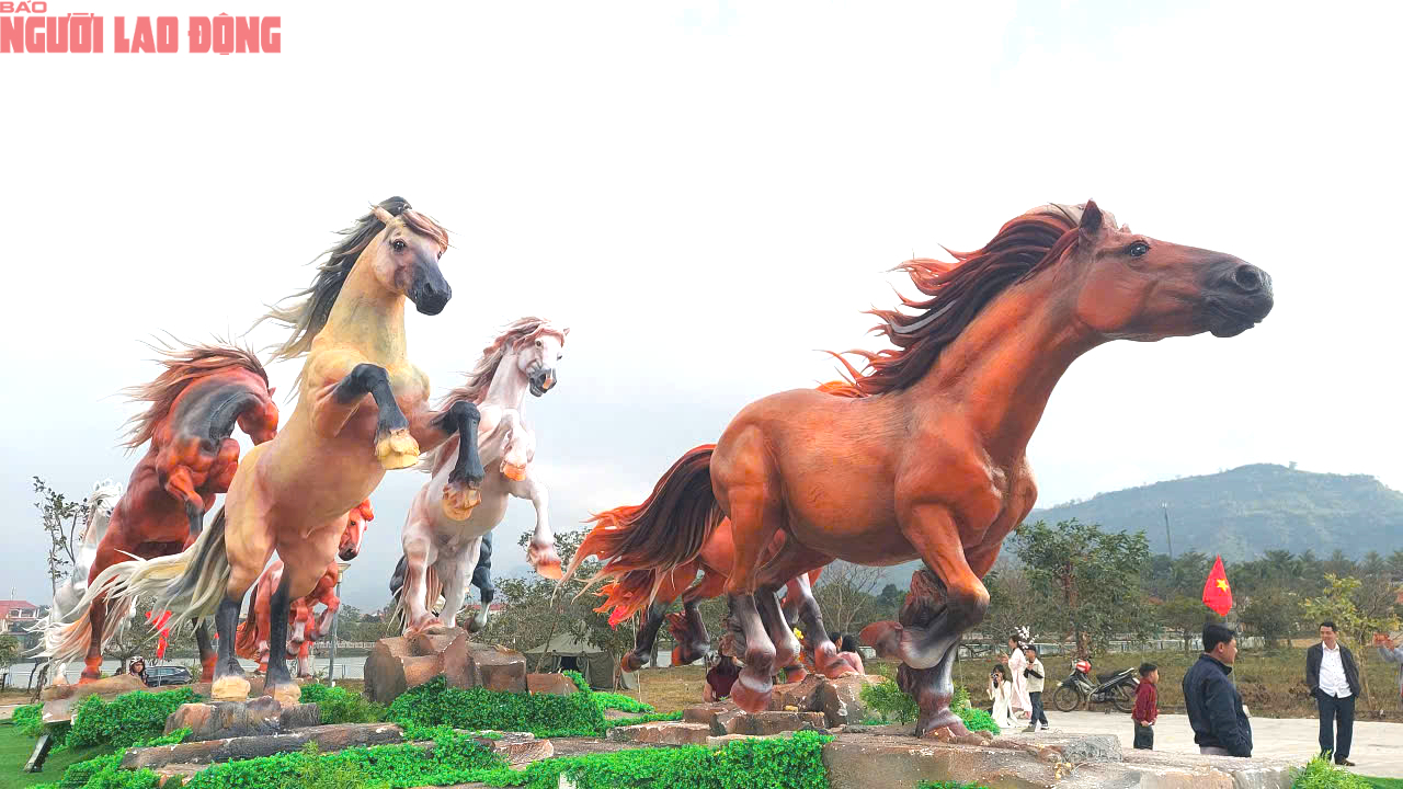 Dòng người đến "check-in" đàn linh vật ngựa oai phong ở Quảng Trị - Ảnh 10.