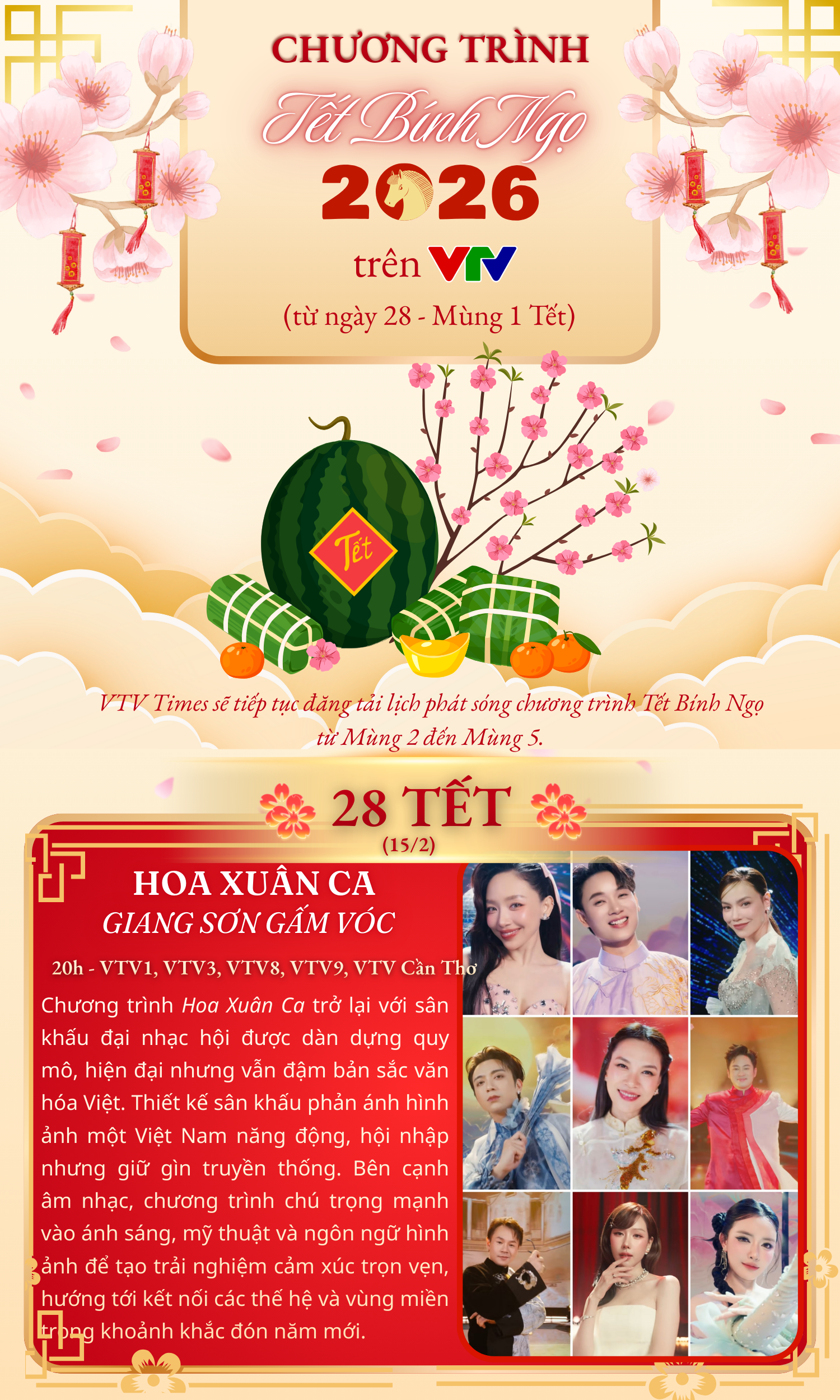 Lịch phát sóng chương trình Tết trên VTV (từ ngày 28 - Mùng 1) - Ảnh 1.