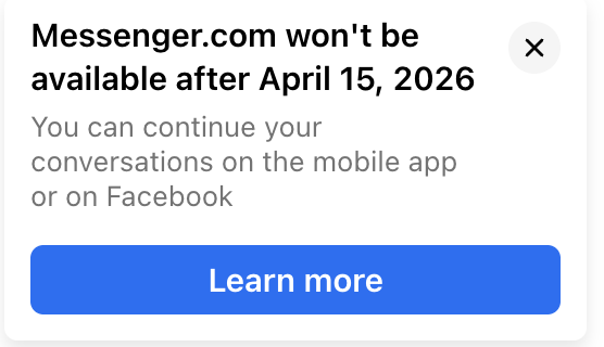 Messenger . Com sẽ ngừng hoạt động từ tháng 4 / 2026 , người dùng chuyển sang Facebook - Ảnh 1. Messenger . Com sẽ ngừng hoạt động từ tháng 4 / 2026 , người dùng chuyển sang Facebook - Ảnh 1.