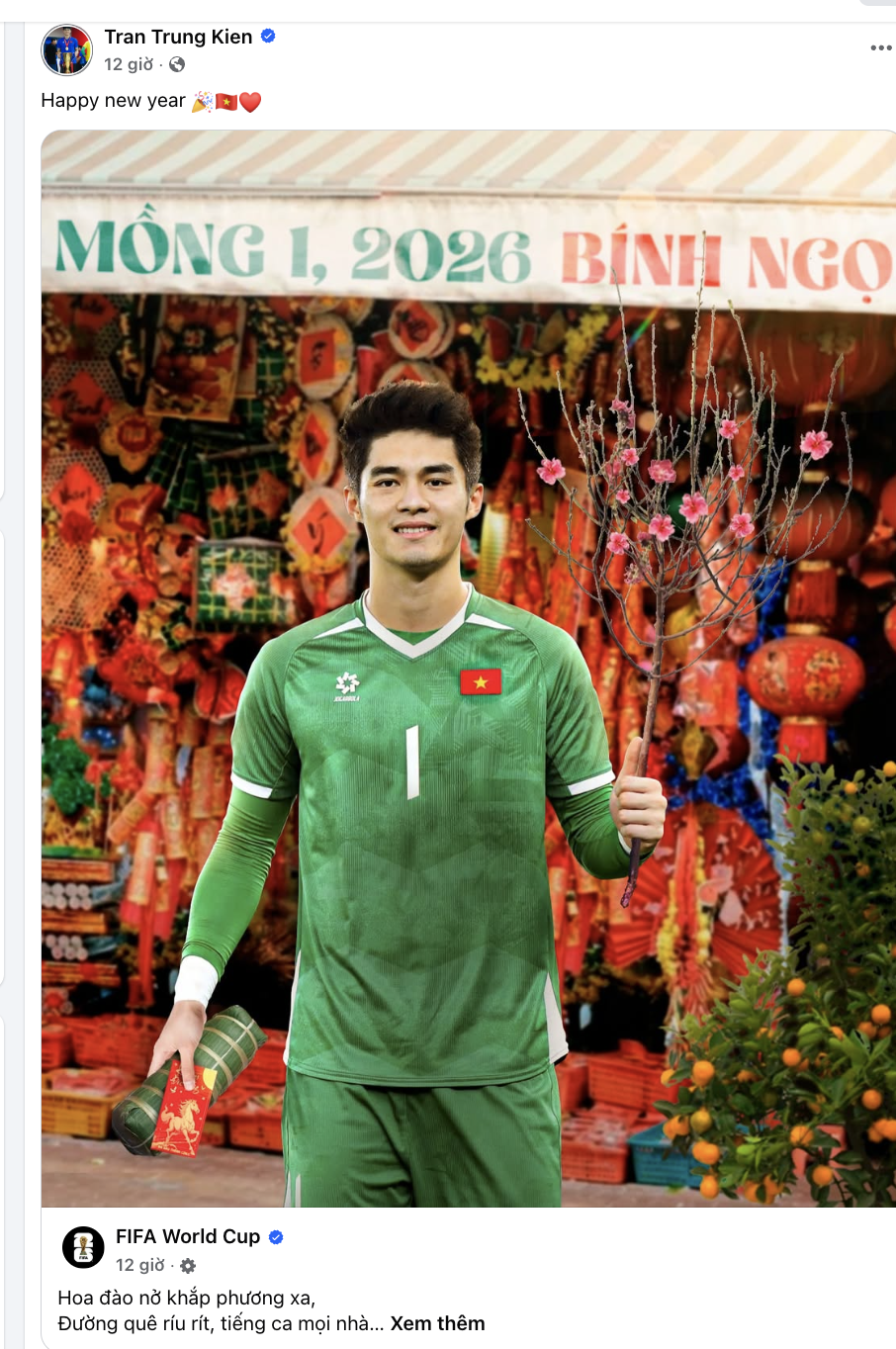 Sĩ nhất Tết này: Thủ môn Trung Kiên được FIFA chúc mừng năm mới- Ảnh 1.