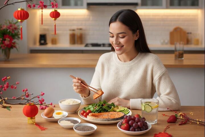 3 Nguyên tắc vàng trong chế độ ăn uống giúp giảm cân nhanh đón Tết 2026 - Ảnh 1. 3 Nguyên tắc vàng trong chế độ ăn uống giúp giảm cân nhanh đón Tết 2026 - Ảnh 1.