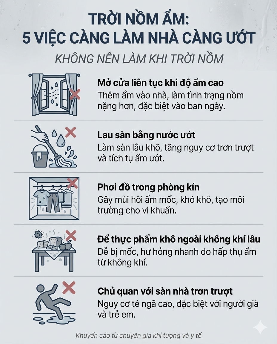 Việc đầu tiên cần làm khi trời nồm ẩm: Nhiều người đang làm ngược mà không biết