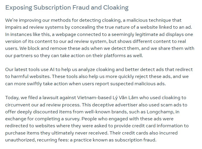 Meta kiện lý Văn Lâm vì hành vi lừa đảo quảng cáo tại Việt Nam 2026 - Ảnh 3. Meta kiện lý Văn Lâm vì hành vi lừa đảo quảng cáo tại Việt Nam 2026 - Ảnh 3.