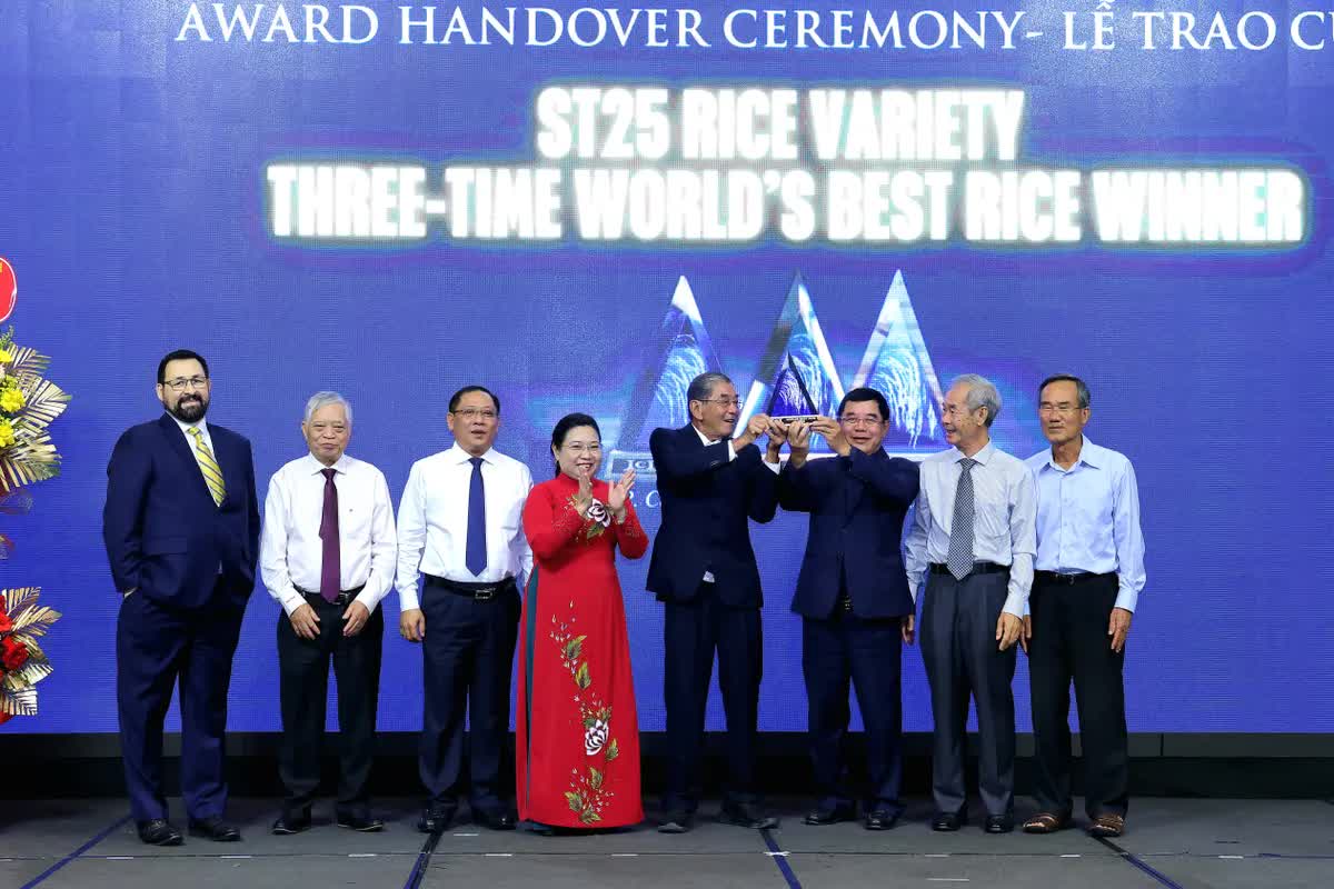 Gạo Việt Nam tiếp tục được trao cúp “Gạo ngon nhất thế giới” - Ảnh 1.