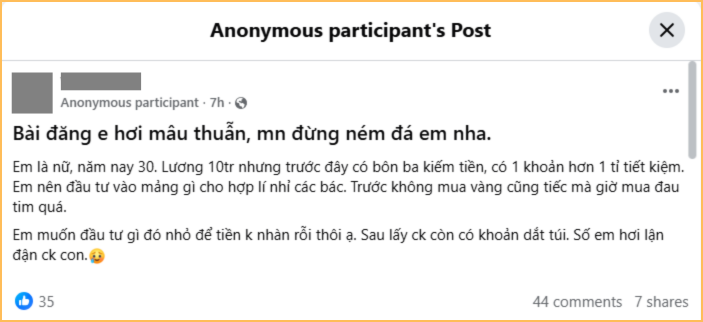 Tình cảnh của cô gái 30 tuổi lương 10 triệu, “mắc kẹt” với khoản tiết kiệm 1 tỷ