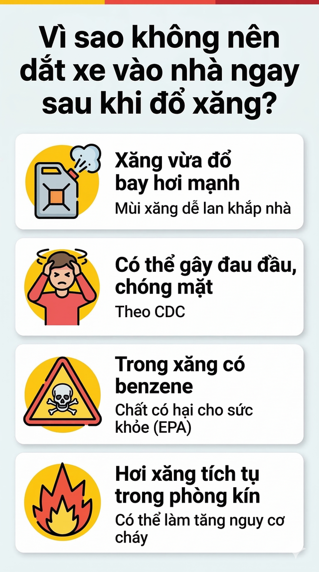 Cảnh báo an toàn khi đổ xăng xe máy trong không gian kín năm 2026 - Ảnh 3.