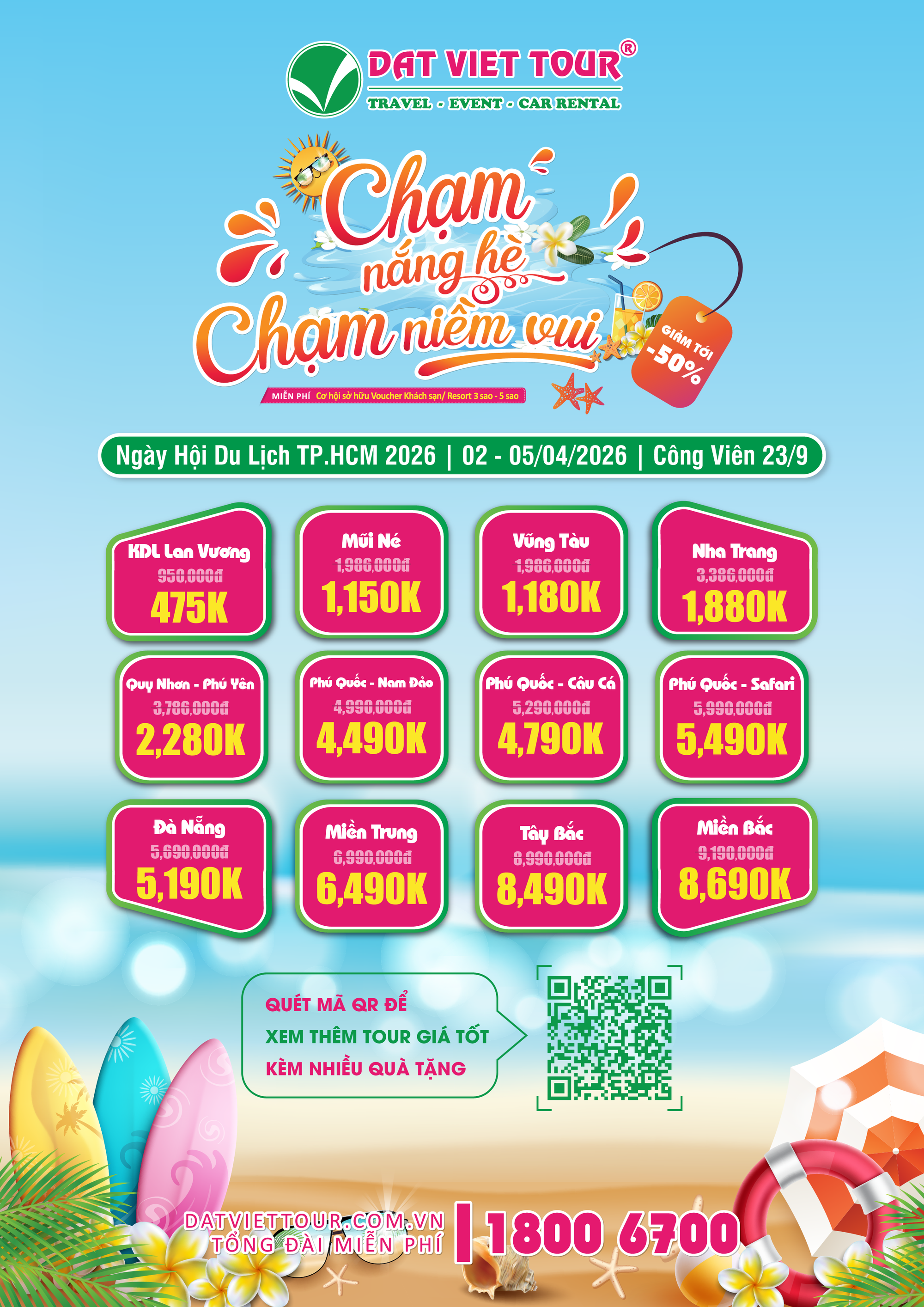 Ngày hội du lịch TP.HCM 2026: Đất Việt Tour ưu đãi đến 50% - Ảnh 1. Ngày hội du lịch TP.HCM 2026: Đất Việt Tour ưu đãi đến 50% - Ảnh 1.