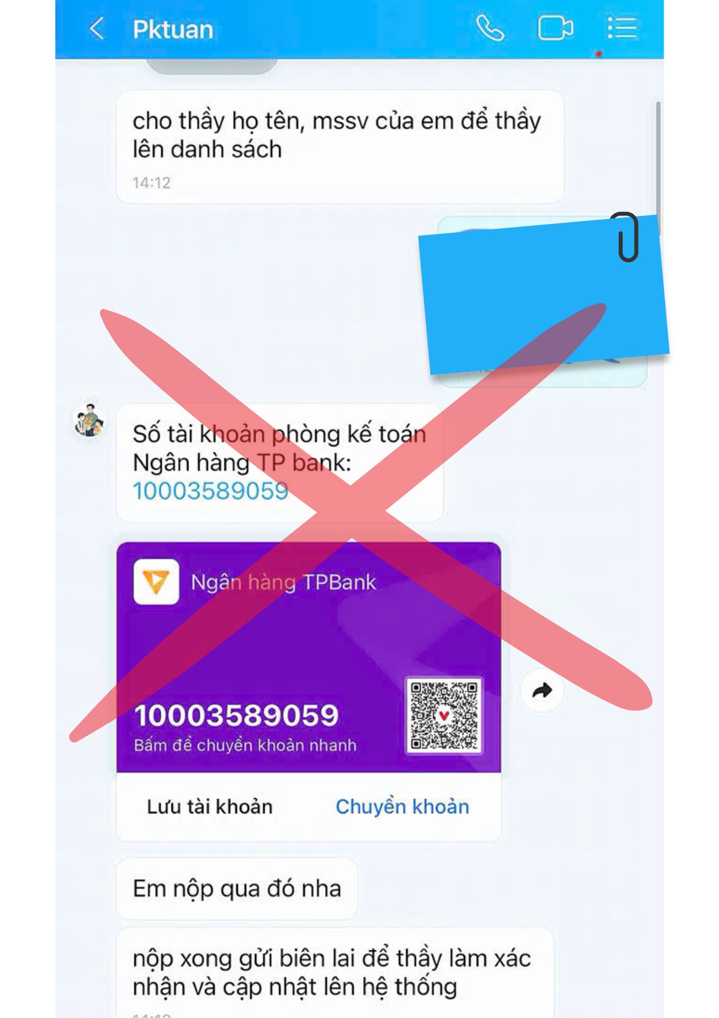 Lật tẩy chiêu lừa đảo "gia hạn học phí" của cán bộ trường tên "PHAN VAN NGUYEN" - Ảnh 2.