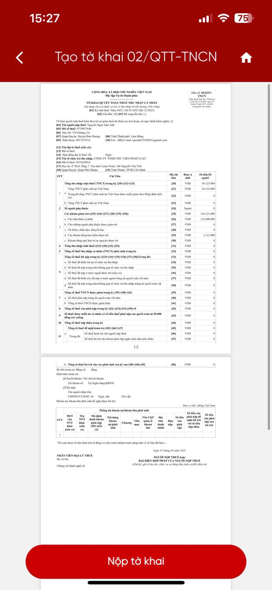 Hướng dẫn quyết toán thuế TNCN trên eTaxMobile đơn giản và nhanh chóng 2026 - Ảnh 6. Hướng dẫn quyết toán thuế TNCN trên eTaxMobile đơn giản và nhanh chóng 2026 - Ảnh 6.