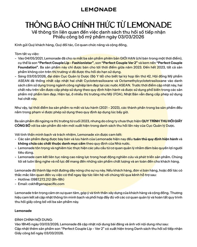 Thông tin khẩn về thu hồi mỹ phẩm - Ảnh 5. Thông tin khẩn về thu hồi mỹ phẩm - Ảnh 5.