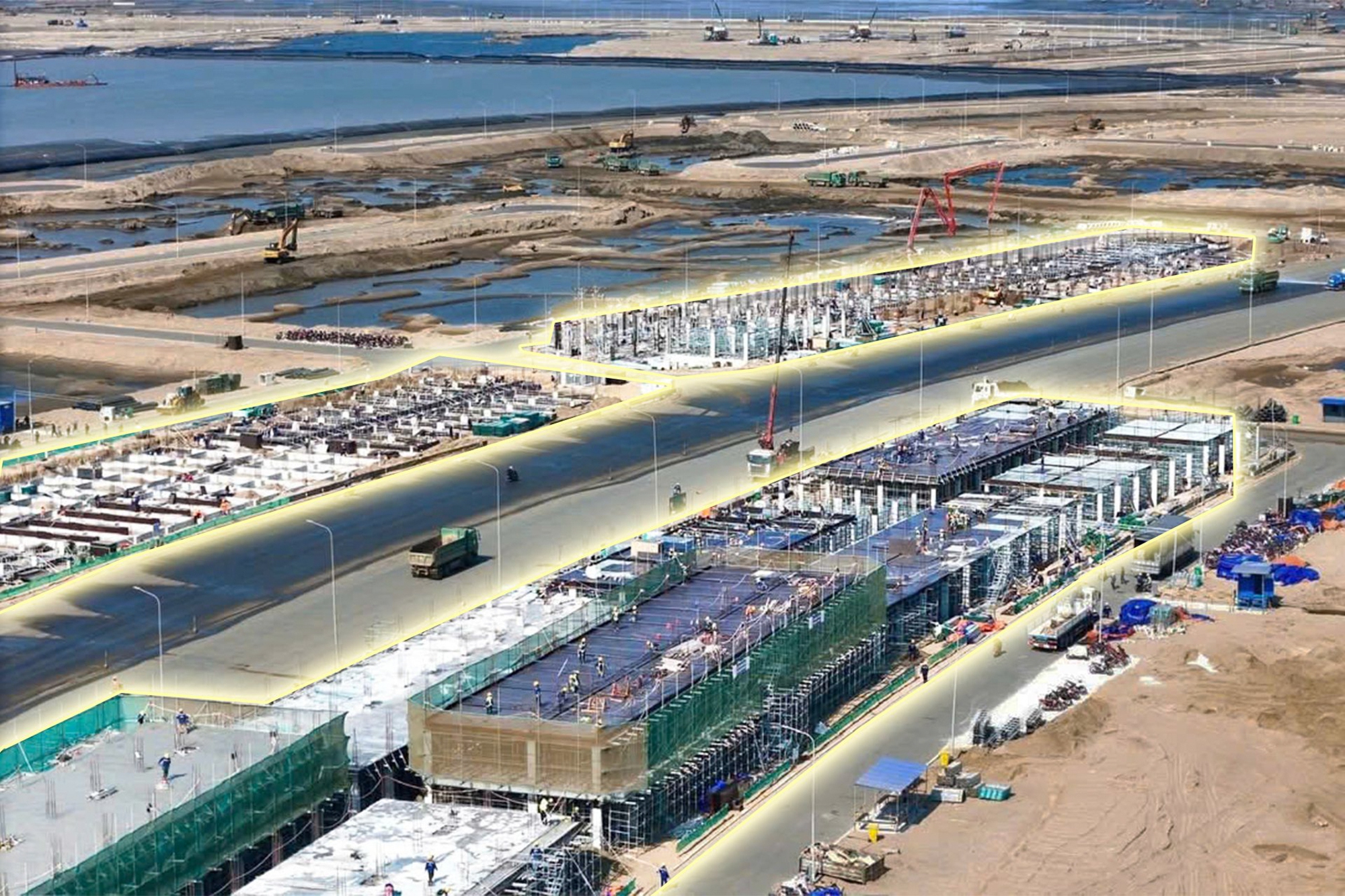 Đại đô thị 10 tỷ USD của tỷ phú Phạm Nhật Vượng dần lộ diện: Hàng nghìn xe chạy cả ngày lẫn đêm, nhà hát 5.000 chỗ bắt đầu xây dựng - Ảnh 7.