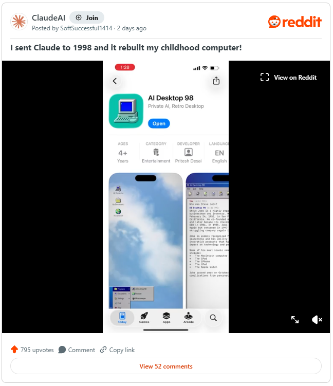 Gửi AI về năm 1998, một lập trình viên tạo ra Windows 98 "biết nói", có cả dial-up và Minesweeper - Ảnh 1.