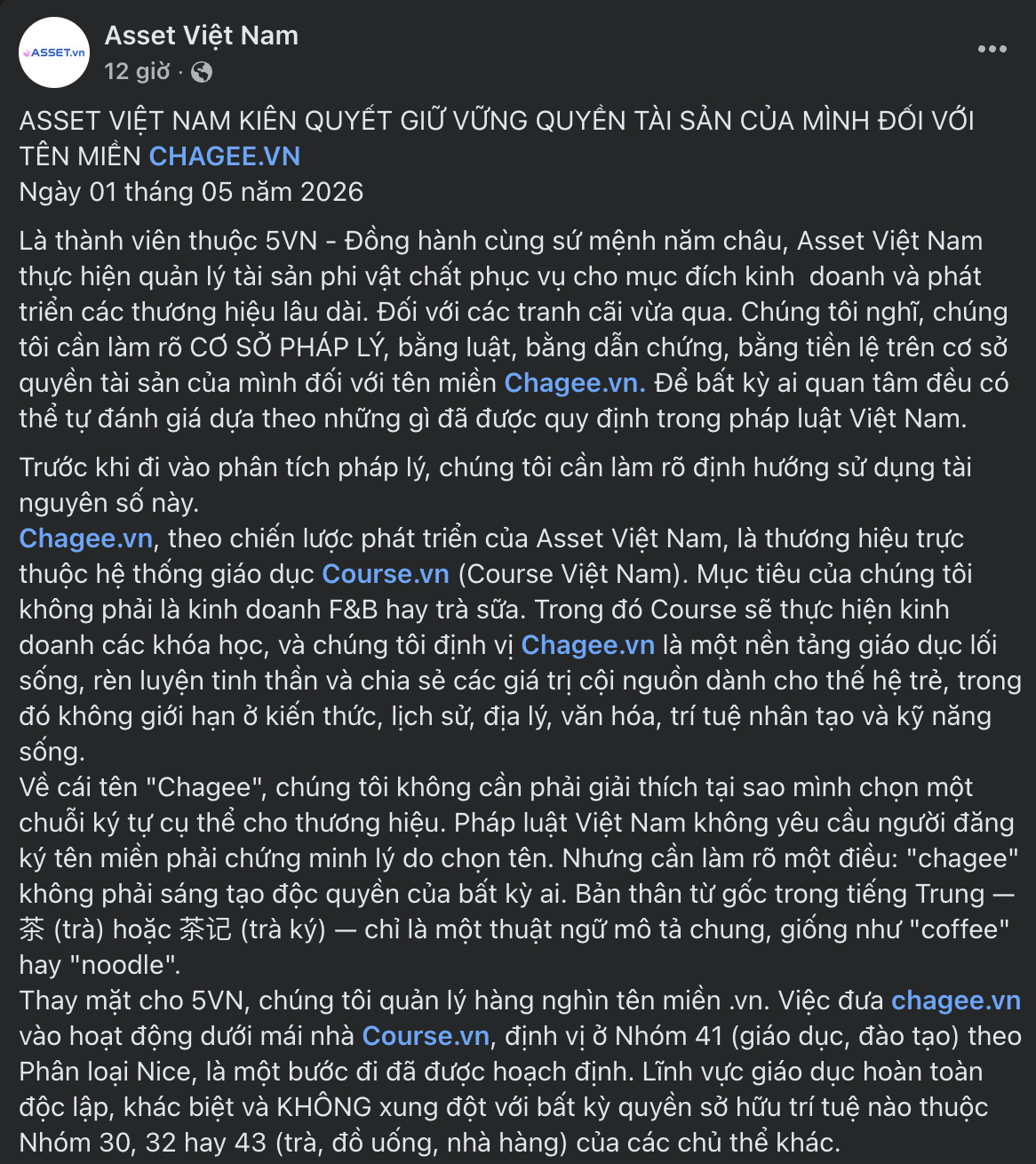 Đơn vị sở hữu tên miền chagee.vn không đồng ý "hoàn trả hoặc hủy tên miền trong 10 ngày" theo yêu của hãng trà sữa - Ảnh 1.