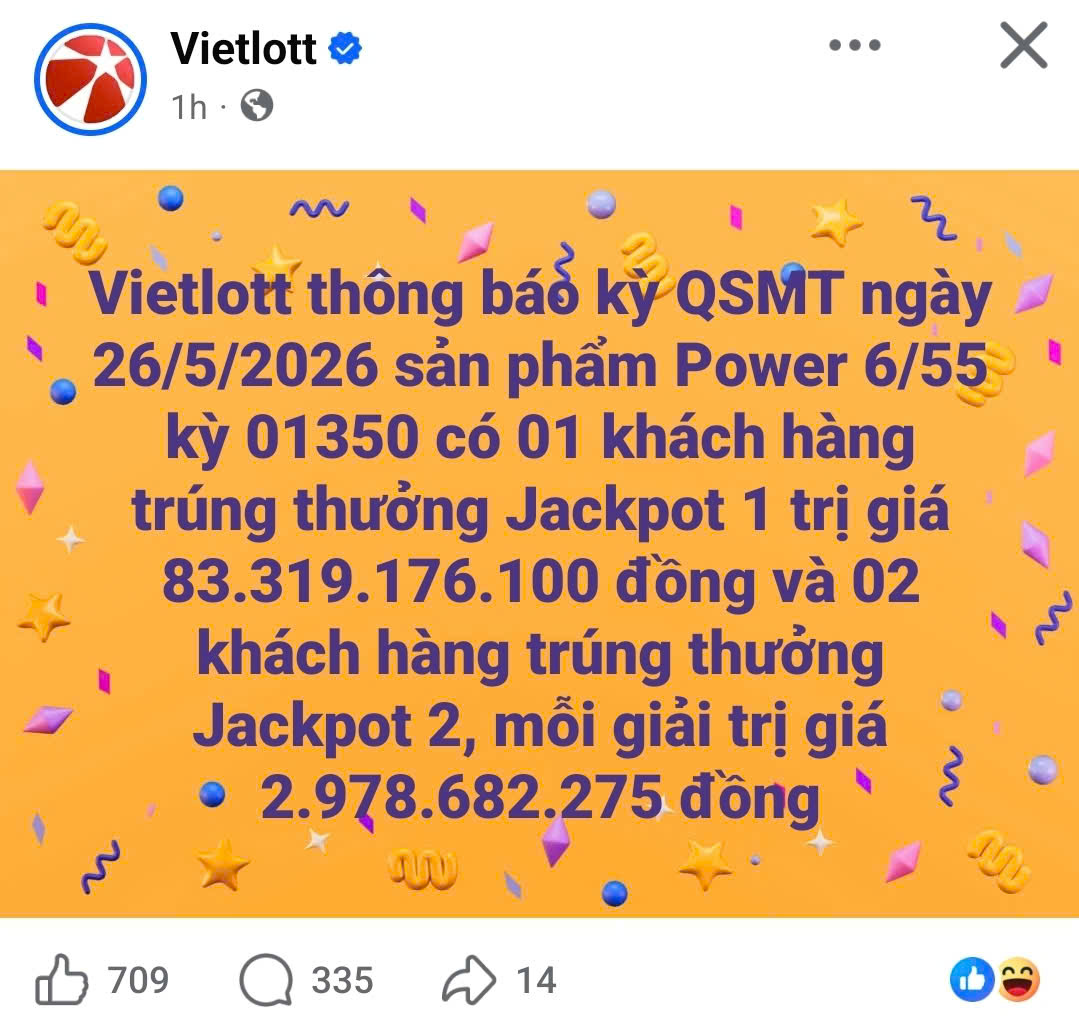 Lại có thêm "tỷ phú Vietlott", trúng giải hơn 83 tỷ đồng - Ảnh 1.