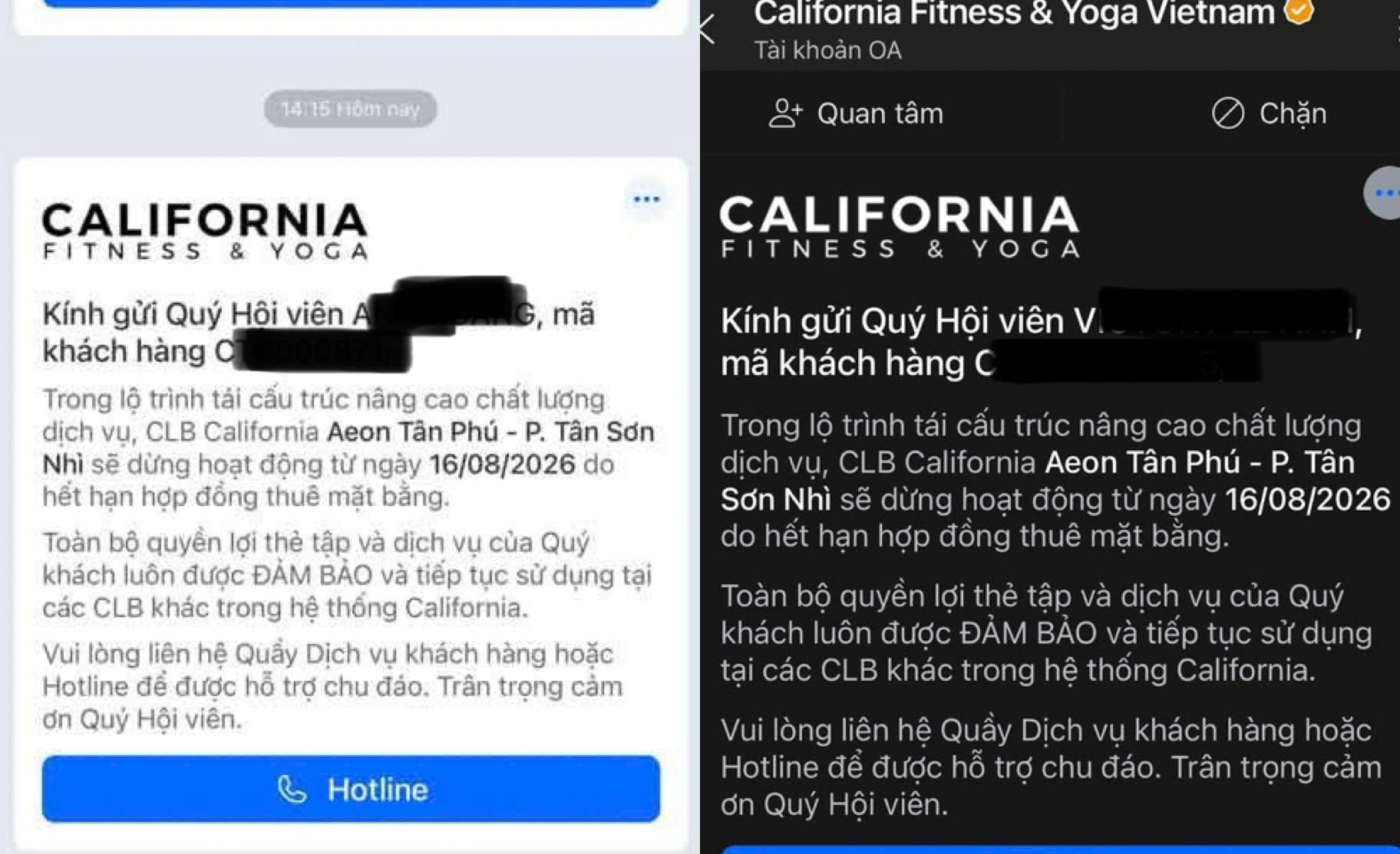 Nóng: California Fitness & Yoga bất ngờ thông báo đóng loạt cơ sở ở cả Hà Nội và TP Hồ Chí Minh- Ảnh 2.