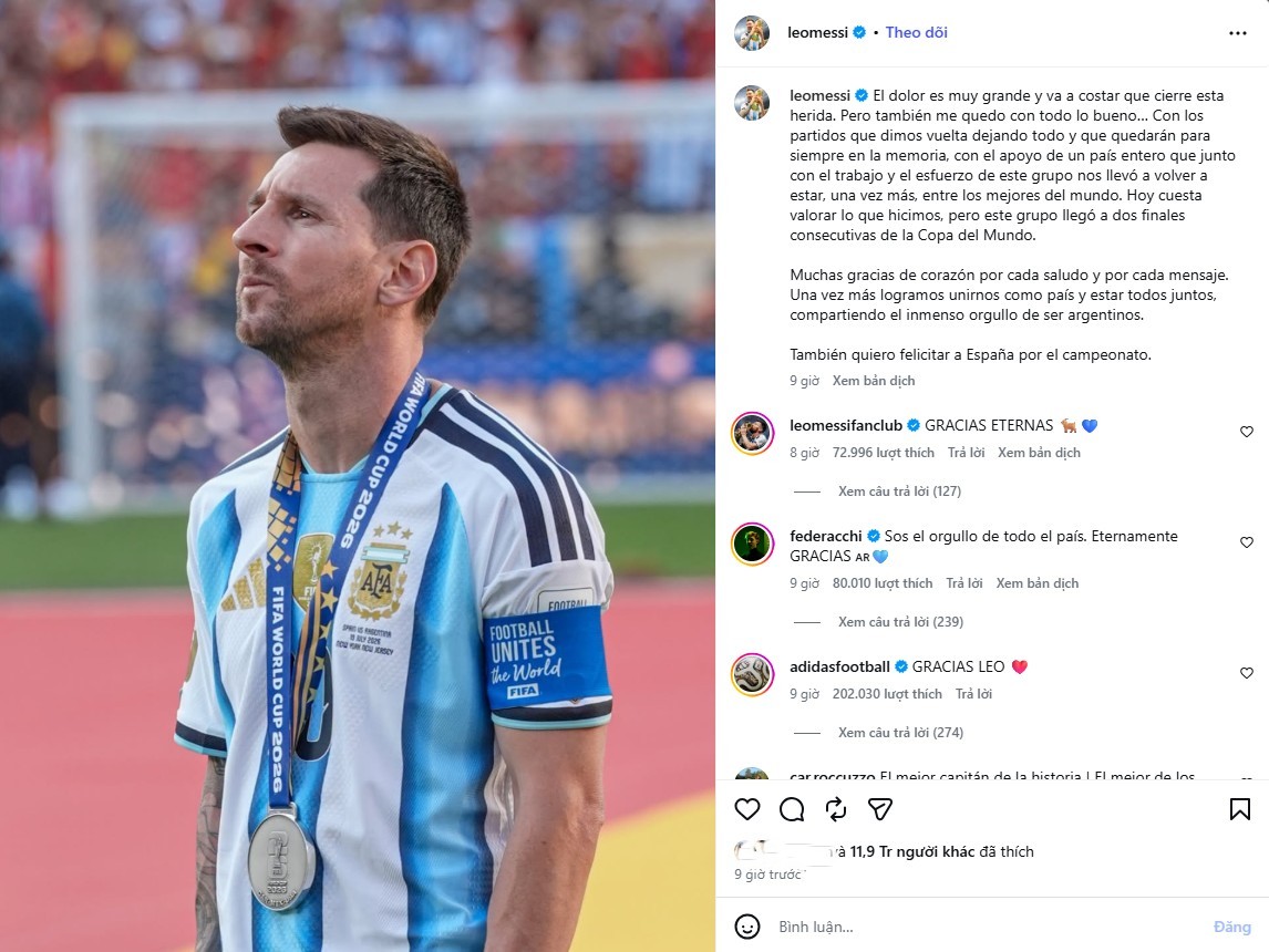 Messi lần đầu lên tiếng sau thất bại ở chung kết World Cup - Ảnh 1. Messi lần đầu lên tiếng sau thất bại ở chung kết World Cup - Ảnh 1.