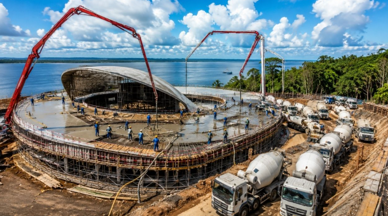Phát hiện 60 xe trộn bê tông đổ 380 m³ liên tục ngày lẫn đêm, bí mật dưới lòng đất của công trình hơn 120.000 mét vuông lộ diện - Ảnh 1.