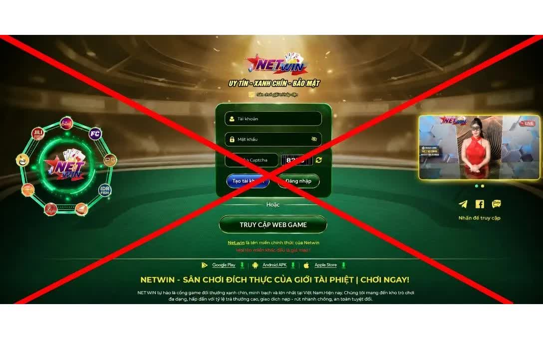 Hình ảnh giao diện trang web Net.win (Ảnh: Cổng TTĐT Công an tỉnh Hưng Yên)