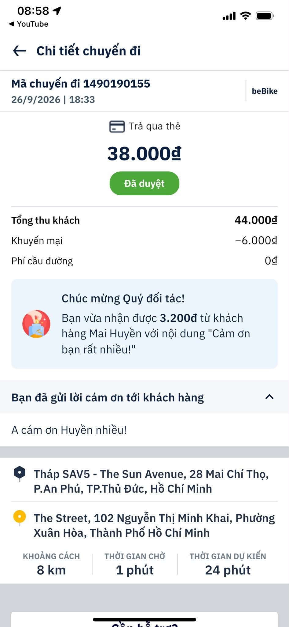 Tiền tip tài xế Be không được nhận đầy đủ như khách hàng gửi 2026 - Ảnh 2. Tiền tip tài xế Be không được nhận đầy đủ như khách hàng gửi 2026 - Ảnh 2.