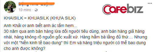 Người tiêu dùng phản ứng thế nào khi doanh nhân Hoàng Khải thừa nhận bán lụa “Made in China” suốt 30 năm? - Ảnh 6. Người tiêu dùng phản ứng thế nào khi doanh nhân Hoàng Khải thừa nhận bán lụa “Made in China” suốt 30 năm? - Ảnh 6.