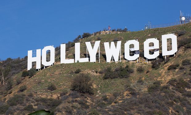 Tấm biển bị kẻ nào đó phá hoại thành dòng chữ Hollyweed.