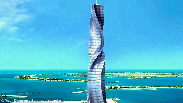 Tháp Dynamic tại Dubai có khả năng xoay 360 độ tùy theo ý thích của người ở.