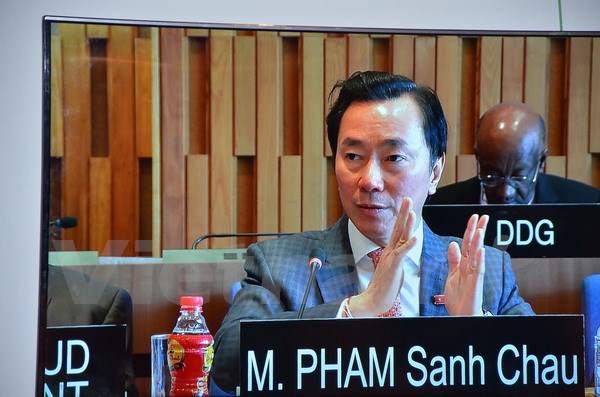 
Đại sứ Phạm Sanh Châu trình bày tầm nhìn của mình về tổ chức UNESCO. (Ảnh chụp qua màn hình)
