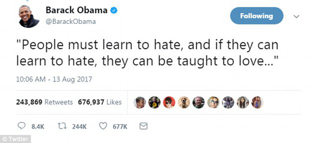 Cựu Tổng thống Mỹ Barack Obama đã xô đổ kỷ lục trên Twitter với dòng tweet nổi tiếng nhất mọi thời đại - Ảnh 2.