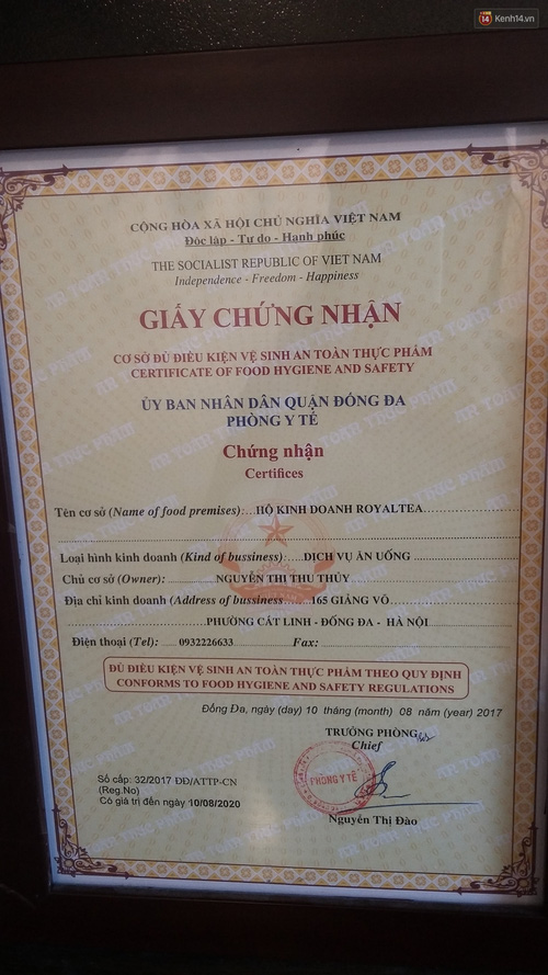 Chủ sở hữu của các chuỗi Royaltea tại Hà Nội, Sài Gòn: Thương hiệu Royaltea không được bảo hộ nên ai cũng có thể kinh doanh mà không vi phạm pháp luật - Ảnh 13.