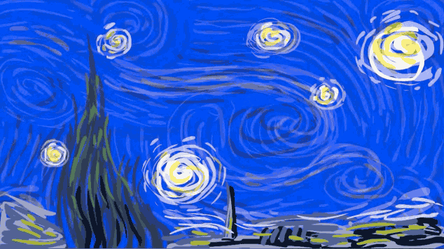 Ánh sáng trong tranh của Van Gogh có tính dao động, nhấp nháy và lan tỏa.