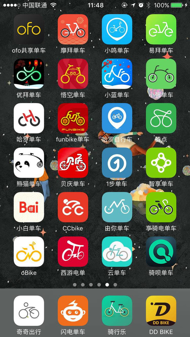 ￼Có vô số các ứng dụng cho mượn xe đạp ở Trung Quốc.