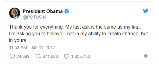 Vượt qua tất cả người nổi tiếng, ông Barack Obama sở hữu dòng Tweet được like nhiều nhất năm 2017 - Ảnh 6.