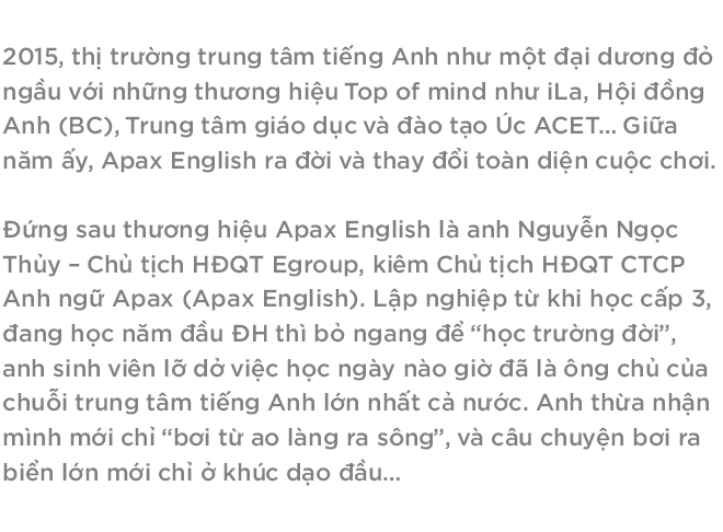 Chân dung ông chủ 8x của chuỗi tiếng Anh lớn nhất VN: Bỏ học kinh doanh và tham vọng trở thành Thế giới di động trong ngành giáo dục - Ảnh 1.