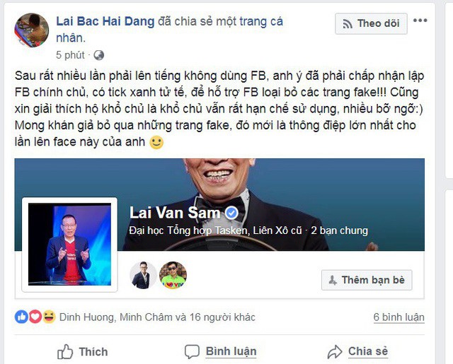 MC Lại Văn Sâm chính thức tham gia mạng xã hội - Ảnh 1.