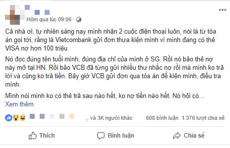 Hoang mang khi nhận cuộc gọi lạ thông báo bị khởi kiện do thẻ VISA nợ hơn 100 triệu: Vietcombank lên tiếng cảnh báo - Ảnh 1. Hoang mang khi nhận cuộc gọi lạ thông báo bị khởi kiện do thẻ VISA nợ hơn 100 triệu: Vietcombank lên tiếng cảnh báo - Ảnh 1.