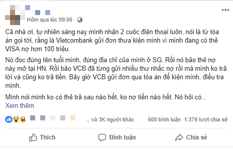 Hoang mang khi nhận cuộc gọi lạ thông báo bị khởi kiện do thẻ VISA nợ hơn 100 triệu: Vietcombank lên tiếng cảnh báo - Ảnh 1.