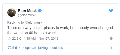 Elon Musk: Ai cũng có thể thay đổi thế giới nếu chịu làm việc 80 giờ mỗi tuần! - Ảnh 1.