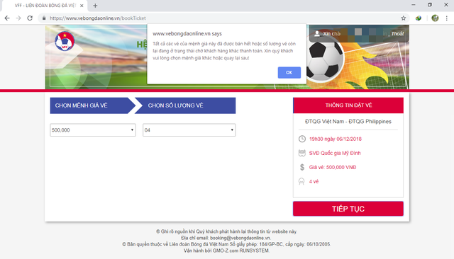 Vừa mở bán vé, hệ thống của VFF đã thông báo quả tải đơn hàng, hết sạch vé chỉ sau 10 phút! - Ảnh 4.