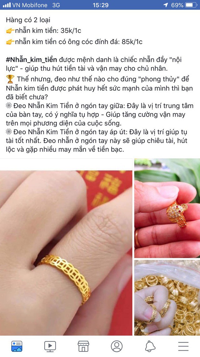 Nhẫn vàng kim tiền giá rẻ bày bán tràn lan - Ảnh 1. Nhẫn vàng kim tiền giá rẻ bày bán tràn lan - Ảnh 1.