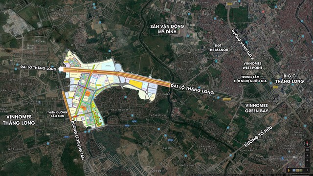  Soi vị trí chính xác đại đô thị VinCity Sportia của Tập đoàn Vingroup trên trục Đại lộ Thăng Long  - Ảnh 1.