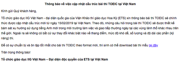 Infographic: Tất tần tật những điểm mới trong đề thi TOEIC được áp dụng tại Việt Nam từ 15/02/2019  - Ảnh 1.