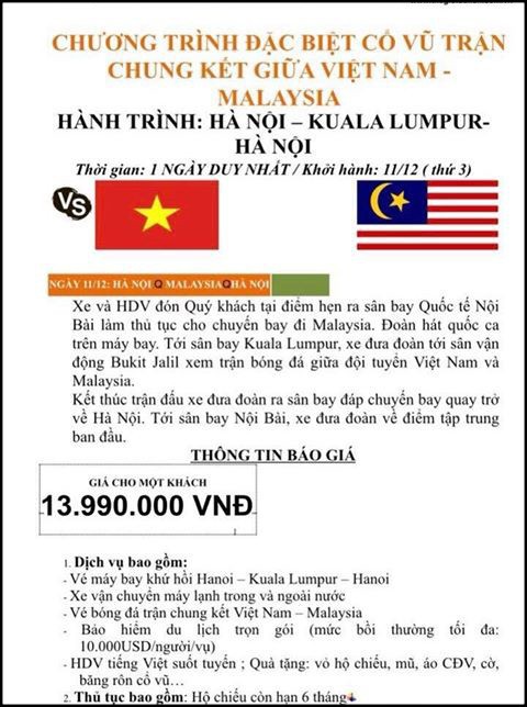 Tiên tri Malaysia thua trận, nhiều công ty mở bán tour cho người hâm mộ xem chung kết AFF Cup 2018 tại... Thái Lan - Ảnh 8.