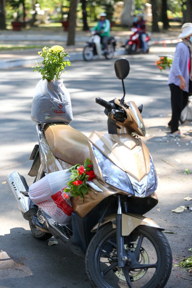Bế mạc hội hoa xuân Tao Đàn, người dân mót lại hoa sắp cho vào xe rác - Ảnh 7.