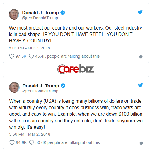 Tổng thống Donald Trump đăng một dòng tweet, tài sản vợ chồng ông Trần Đình Long bốc hơi 2.300 tỷ - Ảnh 1.