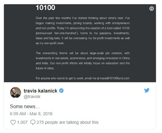 Tỷ phú Travis Kalanick tìm được việc mới sau khi bị ‘đá’ khỏi Uber - Ảnh 1.