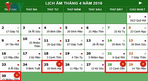  Lịch nghỉ chính thức Giỗ Tổ Hùng Vương, 30/4 và 01/5/2018  - Ảnh 1.
