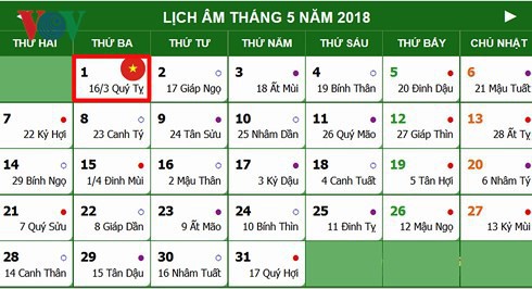  Lịch nghỉ chính thức Giỗ Tổ Hùng Vương, 30/4 và 01/5/2018  - Ảnh 2.