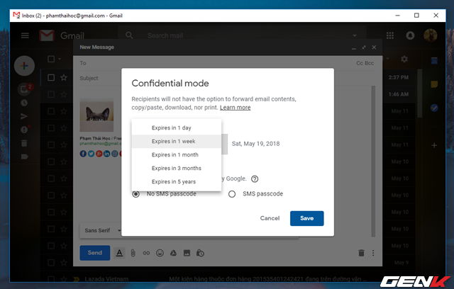 Đã có thể sử dụng tính năng gửi email bí mật trong Gmail, và đây là cách sử dụng - Ảnh 6.